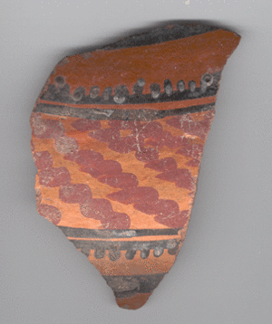 Pottery Mound Polychrome Jar Sherd