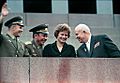 RIAN archive 159271 Nikita Khrushchev, Valentina Tereshkova, Pavel Popovich and Yury Gagarin at Lenin Mausoleum