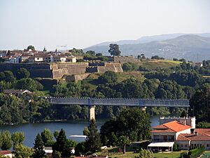 Rio Miño y al fondo las murallas de ValenÇa