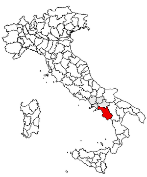 Location of Province of Salerno