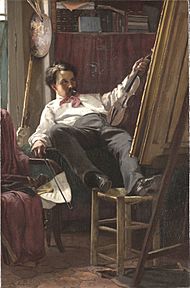 Self Portrait of the Artist in His Studio by Thomas Hovenden 1875