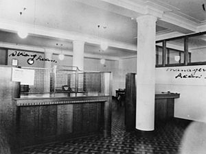 StateLibQld 1 213516 Interior of the Queensland National Bank, Charleville, 1942