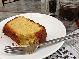 Sugee cake at Food for Thought, Singapore - 20130615