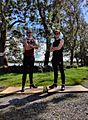 The Gardiner Brothers dancing in a country lane in Galway, Ireland