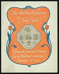The Holland Society of New York Fifteenth Annual Dinner 1900