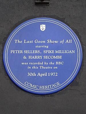 The Last Goon Show of All starring Peter Sellers, Spike Milligan & Harry Secombe was recorded by the BBC in this Theatre on 30th April 1972