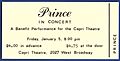 Ticket to Prince’s First Concert