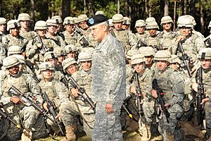 US Army 53641 CSA talks with Soldiers