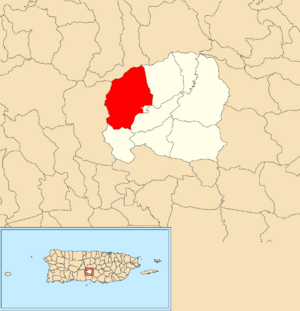 Location of Villalba Arriba within the municipality of Villalba shown in red