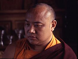 1965 photo detail, Karmapa, religious leader of Sikkim (cropped)