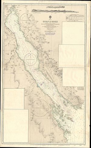 Admiralty Chart No 757 Gulf of Suez, Published 1873