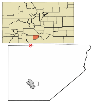Location of the Town of Hooper in the Alamosa County, Colorado.