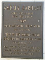 Amelia Earhart Plaque at Portal of the Folded Wings