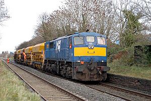 Ballasting the track at the Maze Station - geograph.org.uk - 334822