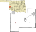 Beckham County Oklahoma incorporated and unincorporated areas Erick highlighted