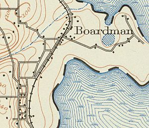 1938 USGS detail map of Boardman
