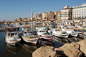 Boats on Tartus boat harbor