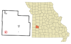 Location of Jerico Springs, Missouri