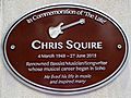 Chris Squire Brown Plaque with Rickenbacker 4001 bass guitar motif
