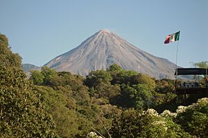 Colima Volcano Mexican Flag