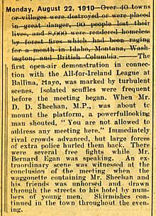 D. D. Sheehan at Ballina 1910
