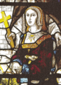 D. Maria de Aragão (pormenor, vitral da Capela-mor da Igreja de Santa Maria da Vitória) - 1510-1513