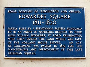 Edwardes Square plaque