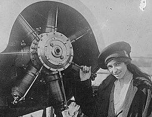 Engine and face detail of Katherine Stinson in Japan on 3 September 1917, LOC 16406053839 (cropped)