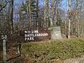 Entrance sign for Minisink Battleground County Park