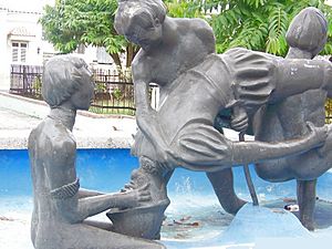 Estatua de Diego Salcedo en la plaza de recreo de Añasco, Puerto Rico