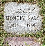 Grave of László Moholy-Nagy (1895–1946) at Graceland Cemetery, Chicago