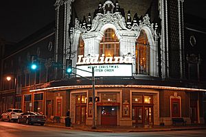 Indiana Theatre at night, Terre Haute, IN, US