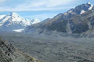 Lower Tasman Glacier towards Minarets