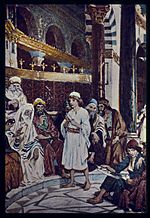 Luke 2-41-50. Jesus goeth up with his parents to the Passover at the age of twelve years; and tarreith behind the temple, seeking instruction from the doctors of the law LOC matpc.23114