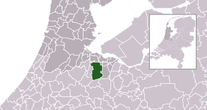 Highlighted position of Wijdemeren in a municipal map of North Holland