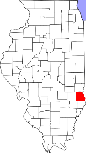 Map of Illinois highlighting Crawford County