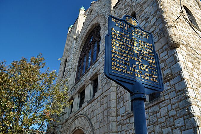 Mother Bethel AME Church Historical Marker 6th and Lombard Sts Philadelphia PA (DSC 3511)