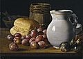 Natura morta amb prunes, figues i pa