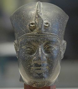 Statue of Nectanebo I with khepresh crown