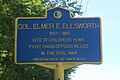 New York State historic marker - Col. Elmer Ellsworth home