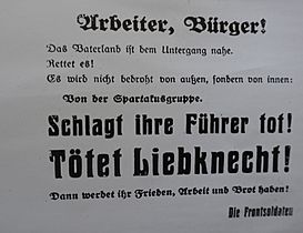 Plakat an Berliner Litfaßsäulen 1918