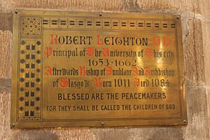 Plaque to Robert Leighton, St Giles Cathedral