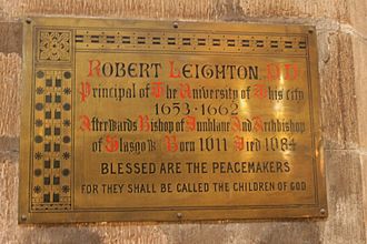 Plaque to Robert Leighton, St Giles Cathedral