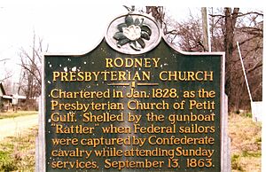 Rodney Presbyterian Church, Mississippi, Historic Marker