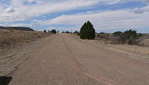 Route 66 4.1 mi E of Cuervo NM facing W