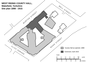 Site plan - County Hall, Wakefield (Yorks)