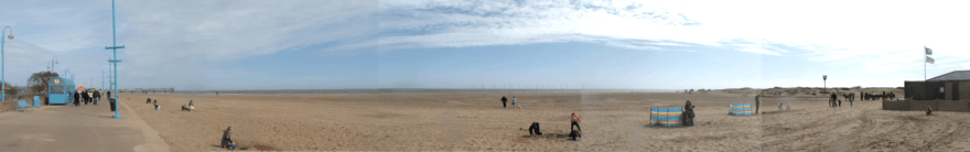 A panorama of the Skegness beach front
