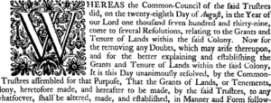 The resolutions of the Trustees for establishing the colony of Georgia in America Fleuron N013136-1