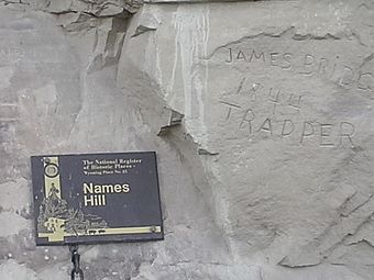 Trapper and explorer Jim Bridger's name on Names Hill.jpg