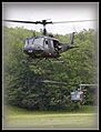 UH-1 Hueys hovering at Camp Edwards